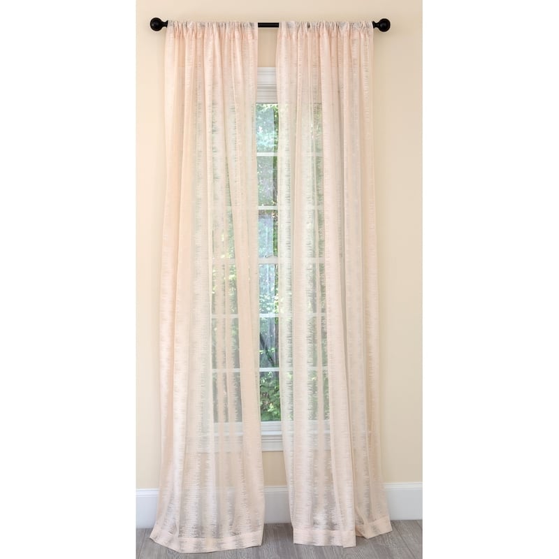 Manor Luxe Bella Bella Sheer Single Curtain Panel - Champagne - 54" w x 120" l - 120 Inches - Damask - Summer/Spring/All Seasons