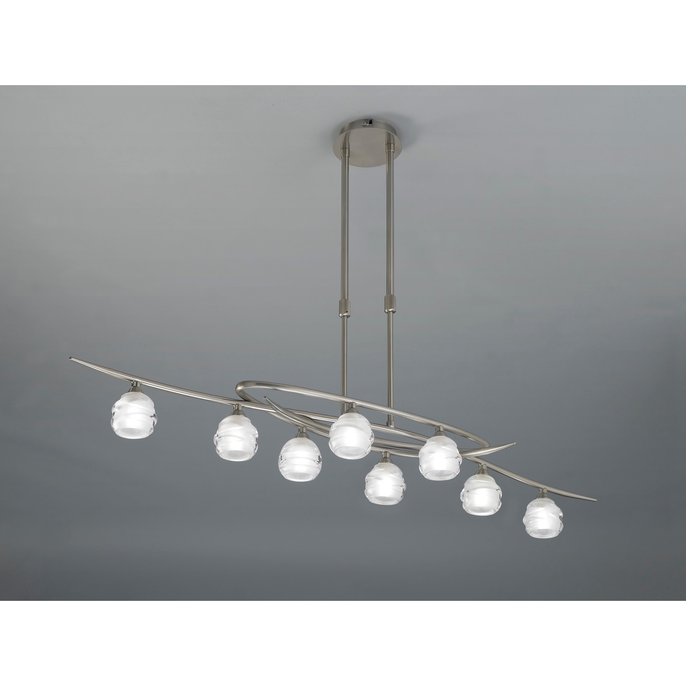 Eight Light Satin Nickle Chandelier - Chandeliers For Bedrooms by Overstock.com