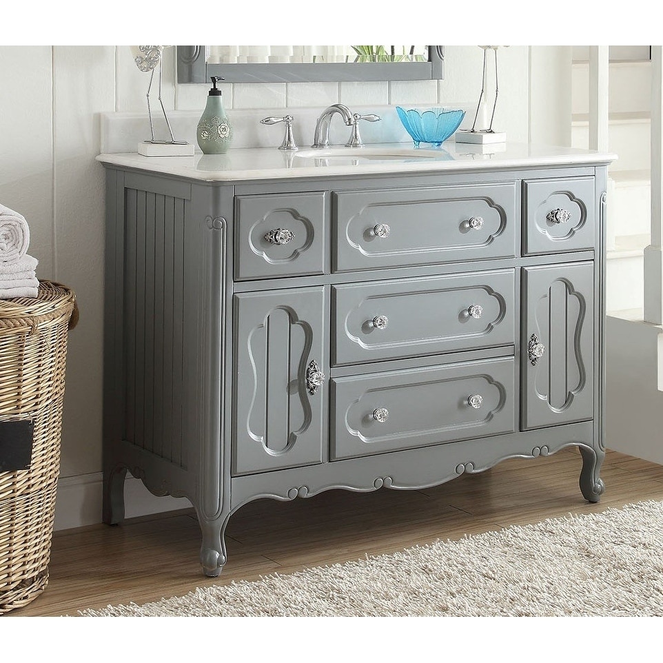 48" Benton Collection Knoxville Shabby Chic Gray Bathroom Vanity