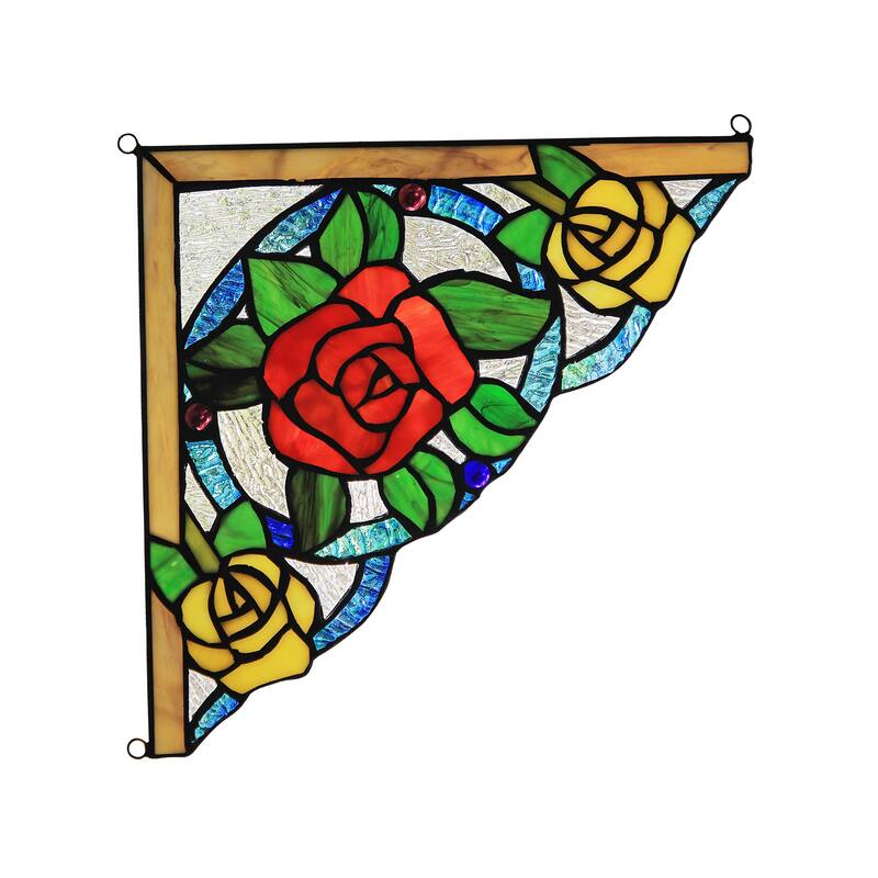 Chloe Tiffany Style Stained Glass Window Corner Panel