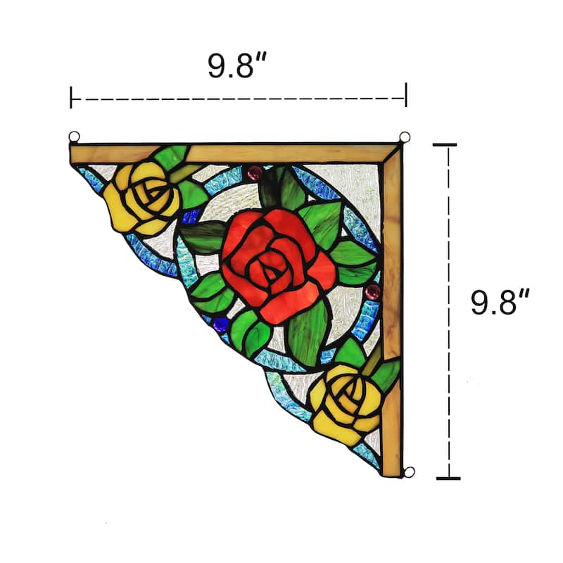 Chloe Tiffany Style Stained Glass Window Corner Panel
