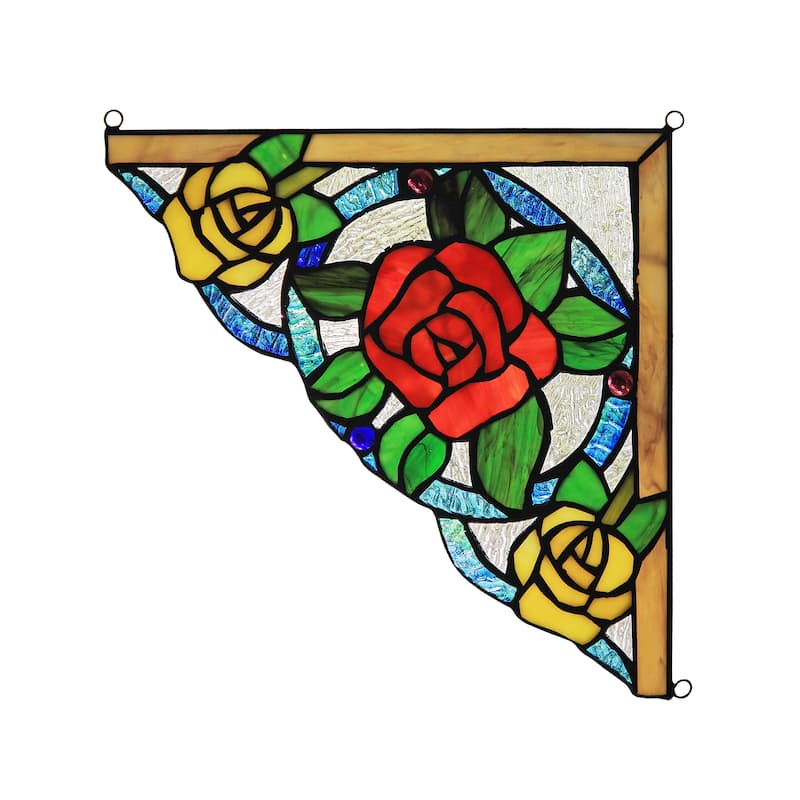 Chloe Tiffany Style Stained Glass Window Corner Panel