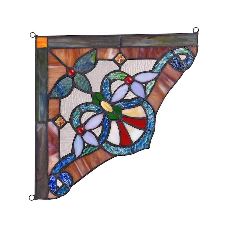 Chloe Tiffany Style Stained Glass Window Corner Panel