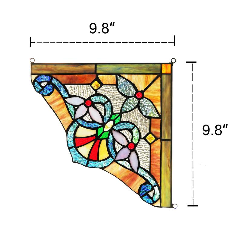Chloe Tiffany Style Stained Glass Window Corner Panel