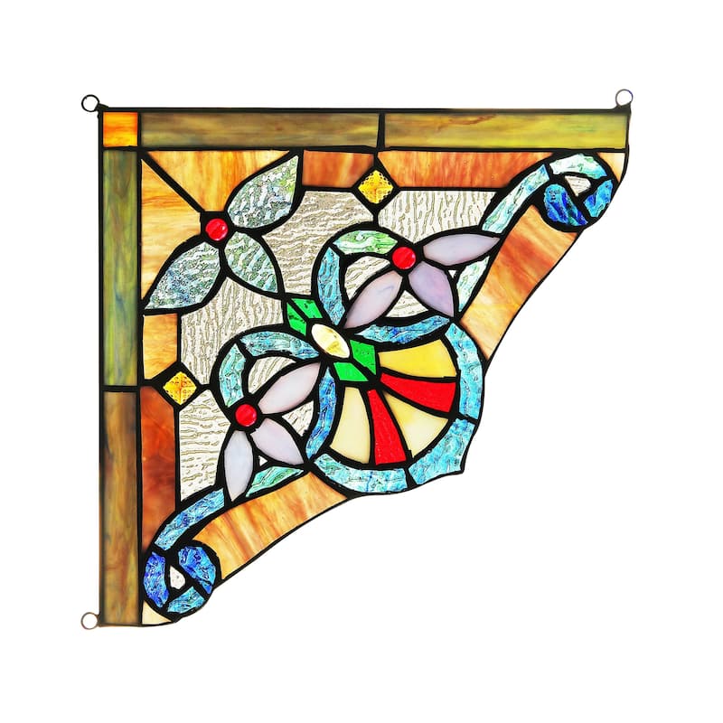 Chloe Tiffany Style Stained Glass Window Corner Panel
