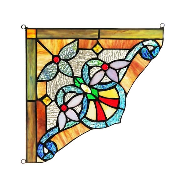 Chloe Tiffany Style Stained Glass Window Corner Panel On Sale Overstock