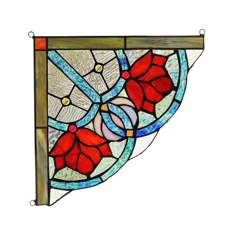 Chloe Tiffany Style Stained Glass Window Corner Panel