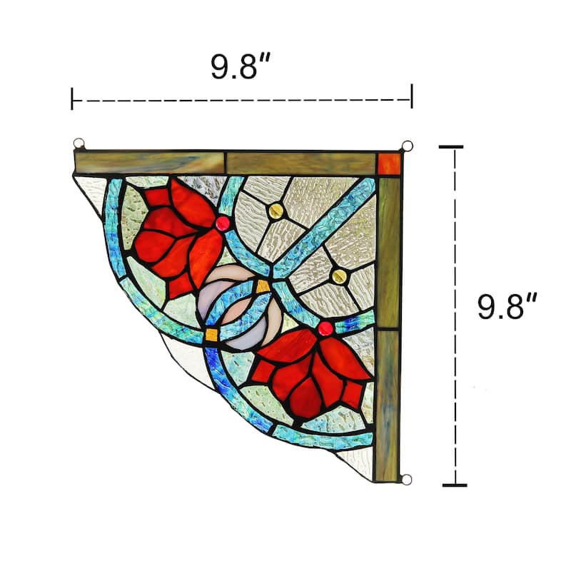Chloe Tiffany Style Stained Glass Window Corner Panel