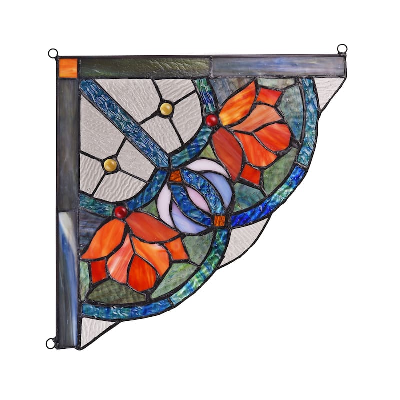 Chloe Tiffany Style Stained Glass Window Corner Panel