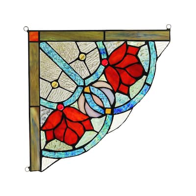 Chloe Tiffany Style Stained Glass Window Corner Panel