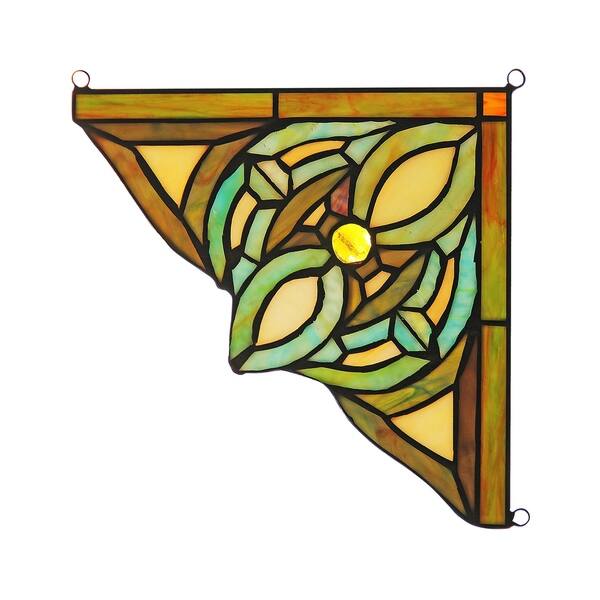 Chloe Tiffany Style Stained Glass Window Corner Panel - Bed Bath ...