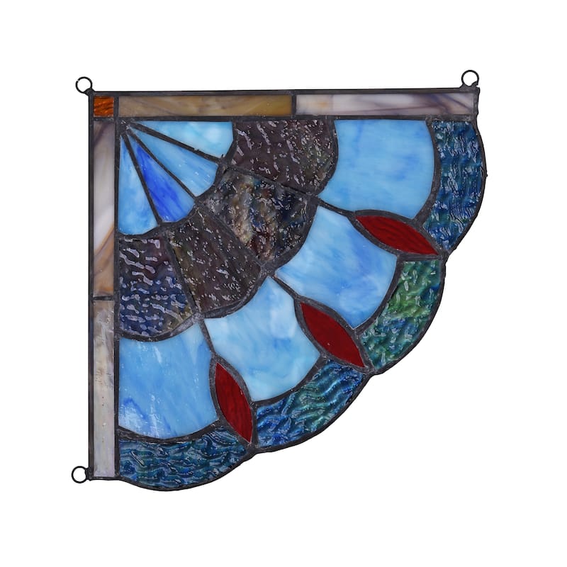 Chloe Tiffany Style Stained Glass Window Corner Panel