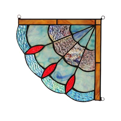 Chloe Tiffany Style Stained Glass Window Corner Panel