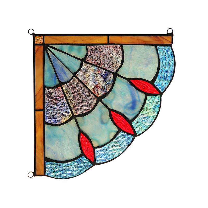 Chloe Tiffany Style Stained Glass Window Corner Panel