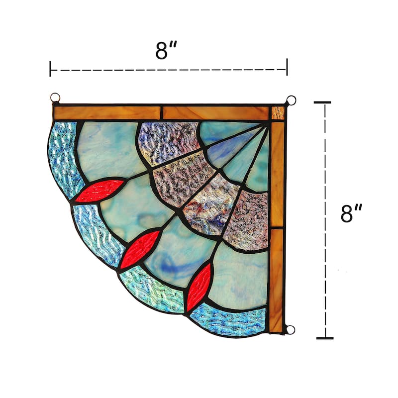 Chloe Tiffany Style Stained Glass Window Corner Panel