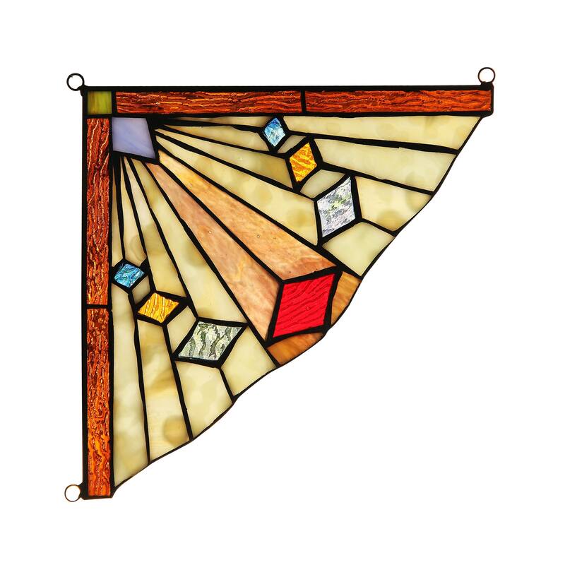 Chloe Tiffany Style Stained Glass Window Corner Panel