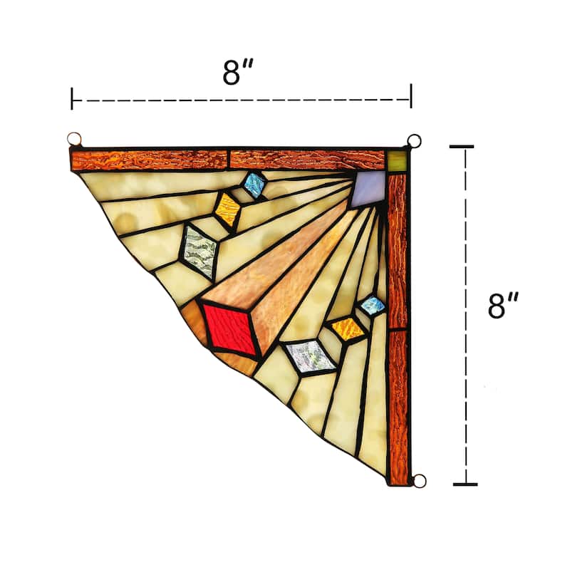 Chloe Tiffany Style Stained Glass Window Corner Panel