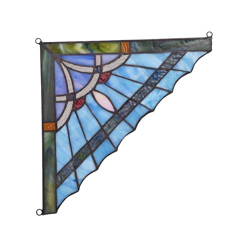 Chloe Tiffany Style Stained Glass Window Corner Panel