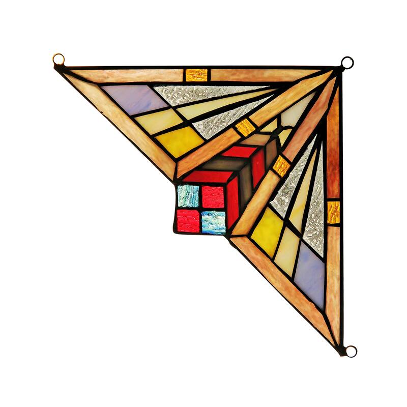 Chloe Tiffany Style Stained Glass Window Corner Panel