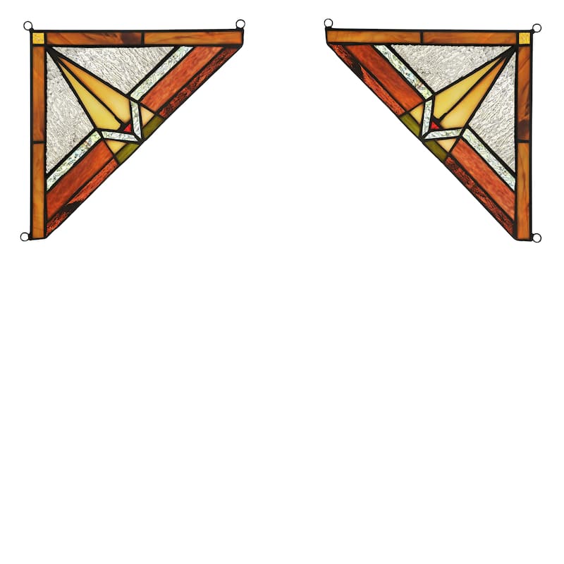 Chloe Tiffany Style Stained Glass Window Corner Panel