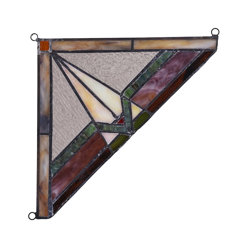Chloe Tiffany Style Stained Glass Window Corner Panel