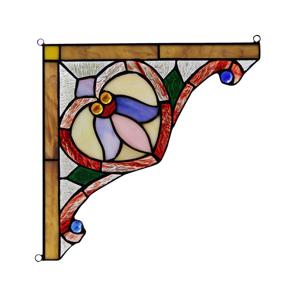 Chloe Tiffany Style Stained Glass Window Corner Panel