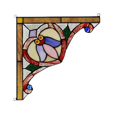 Chloe Tiffany Style Stained Glass Window Corner Panel