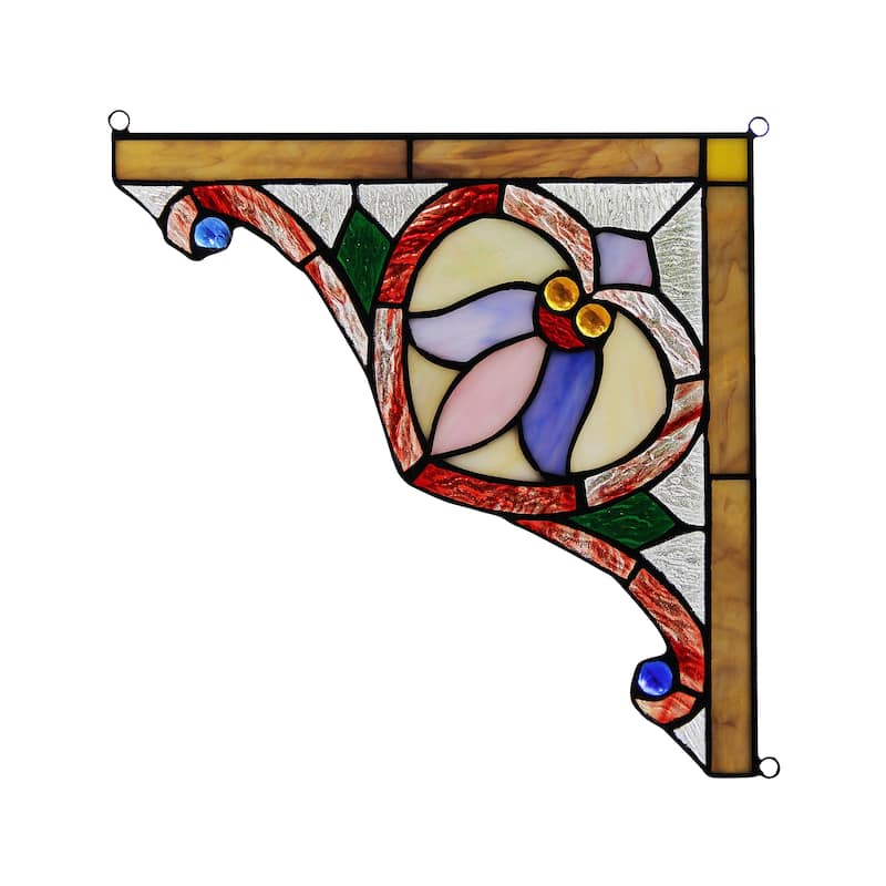 Chloe Tiffany Style Stained Glass Window Corner Panel