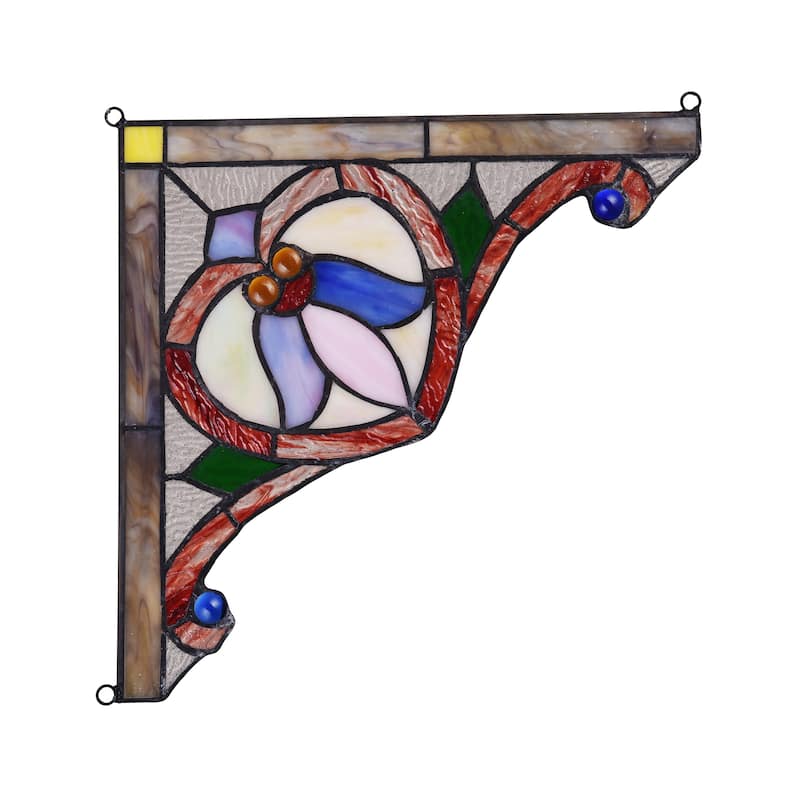 Chloe Tiffany Style Stained Glass Window Corner Panel