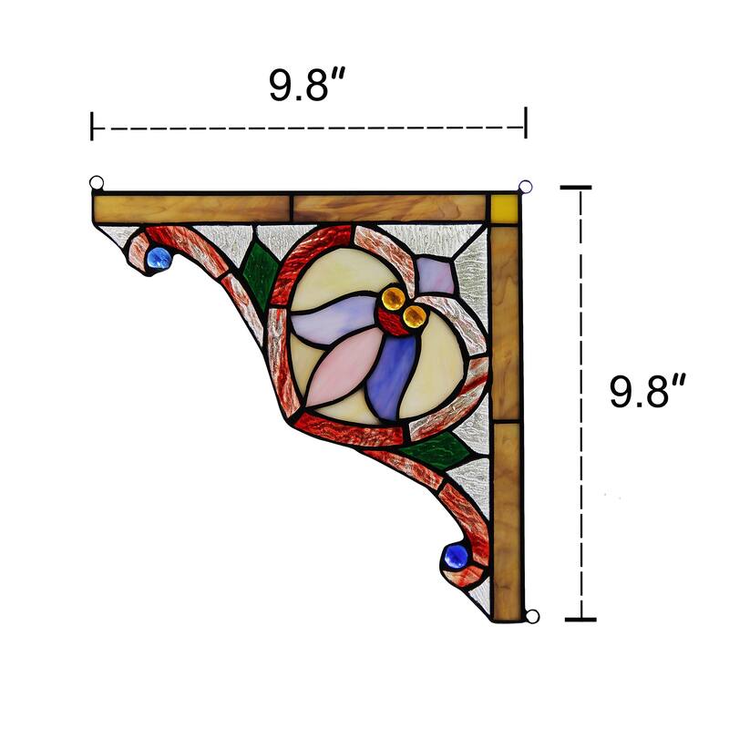 Chloe Tiffany Style Stained Glass Window Corner Panel