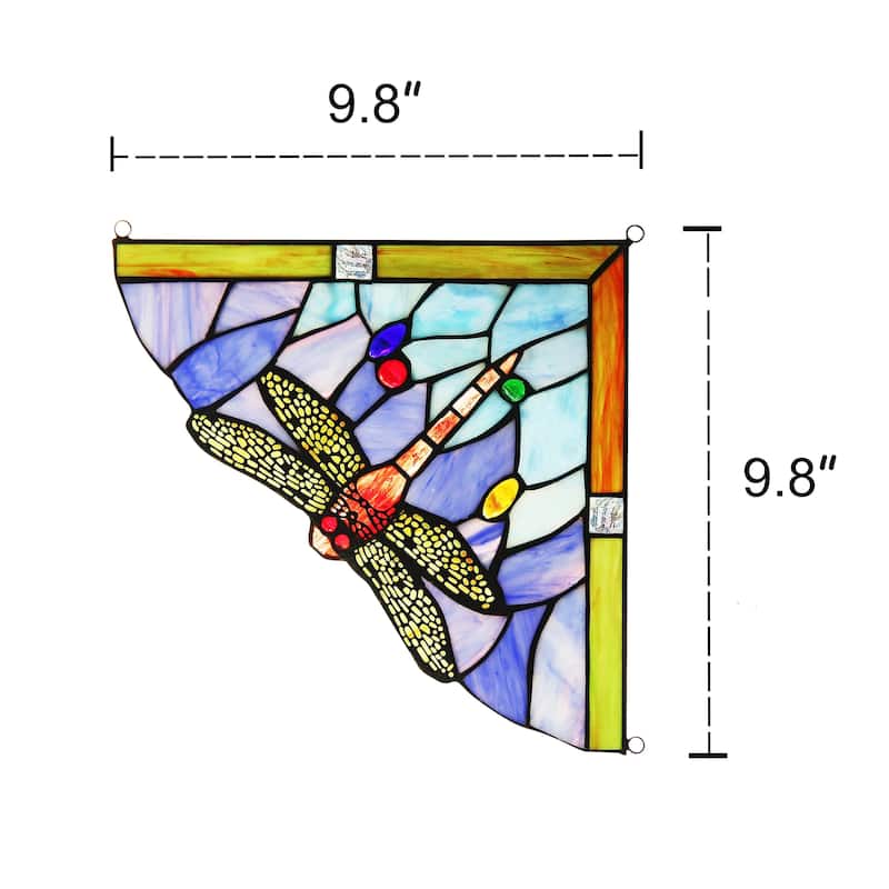 Chloe Tiffany Style Stained Glass Window Corner Panel