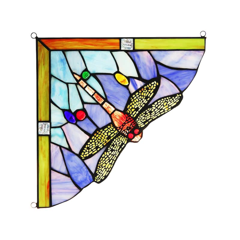 Chloe Tiffany Style Stained Glass Window Corner Panel