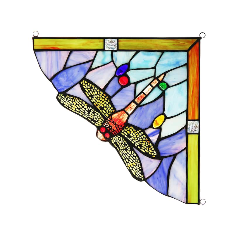 Chloe Tiffany Style Stained Glass Window Corner Panel