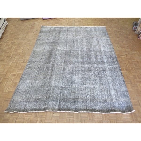 Hand Knotted Gray Tabriz with Wool Oriental Rug (9'5" x 12'4") - 9'5" x 12'4"