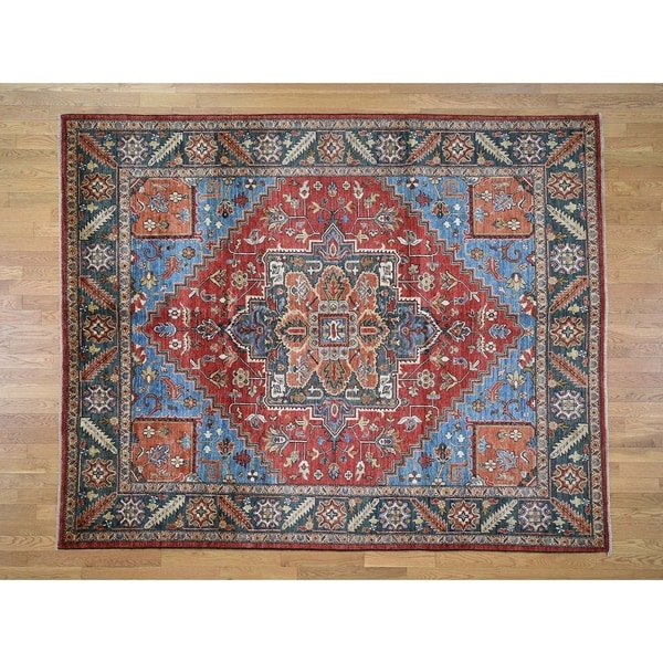 Hand Knotted Red Tribal & Geometric with Wool Oriental Rug (8' x 10') - 8' x 10'