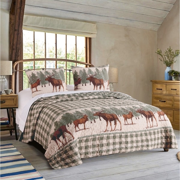 Greenland Home Moose Creek Rustic Plaid Quilt Set. Opens flyout.