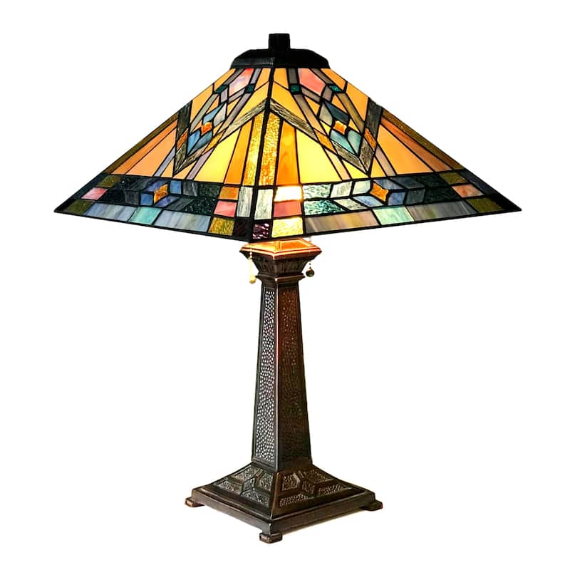 Tiffany Style 2-light Antique Bronze Table Lamp
