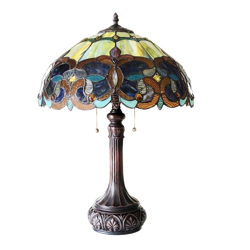 Tiffany Style 2-light Antique Dark Bronze Table Lamp