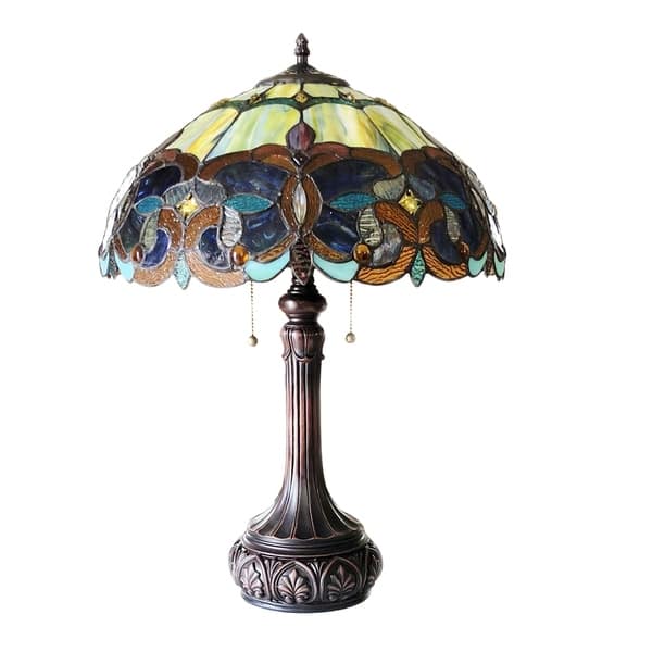 Tiffany Style 2-light Antique Dark Bronze Table Lamp - On Sale - Bed ...