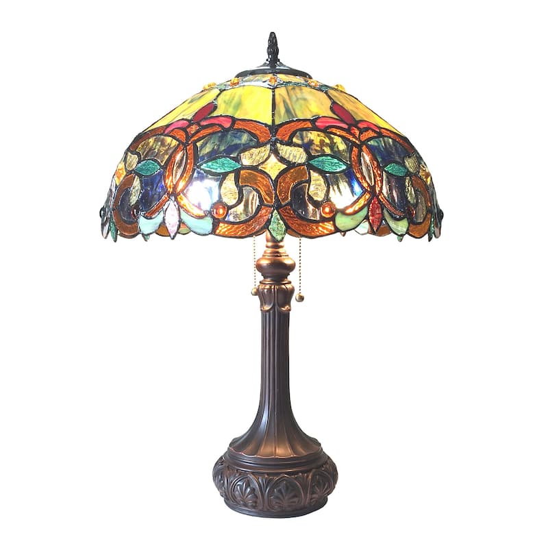 Tiffany Style 2-light Antique Dark Bronze Table Lamp