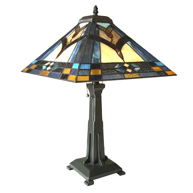 Tiffany Style 2-light Antique Bronze Table Lamp