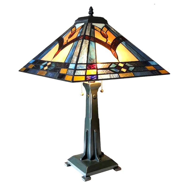 Tiffany Style 2-light Antique Bronze Table Lamp