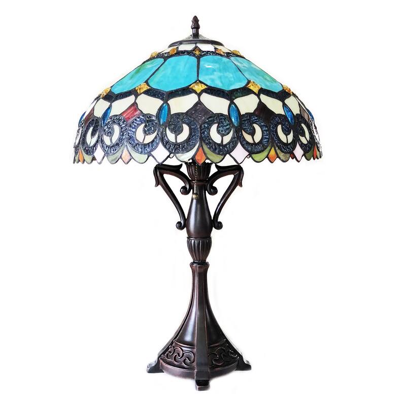 Tiffany Style 2-light Antique Dark Bronze Table Lamp