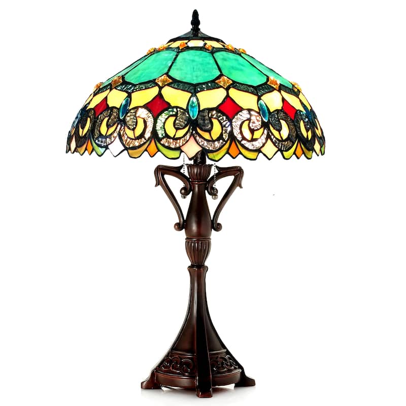 Tiffany Style 2-light Antique Dark Bronze Table Lamp