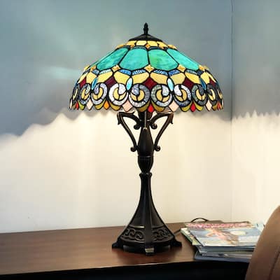 Tiffany Style 2-light Antique Dark Bronze Table Lamp