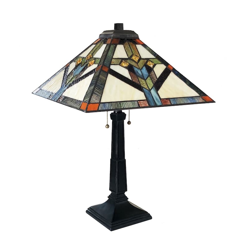Tiffany Style 2-light Antique Bronze Table Lamp