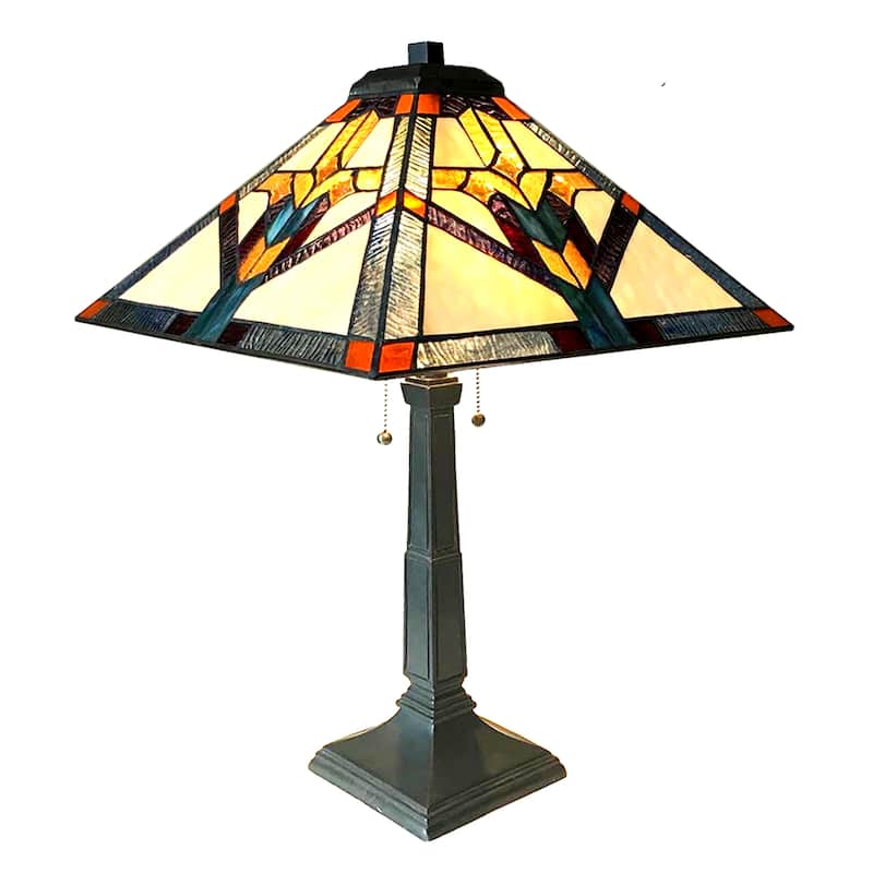 Tiffany Style 2-light Antique Bronze Table Lamp