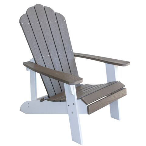Adirondack Chair w/ Simulated Wood Construction - Driftwood w/ White