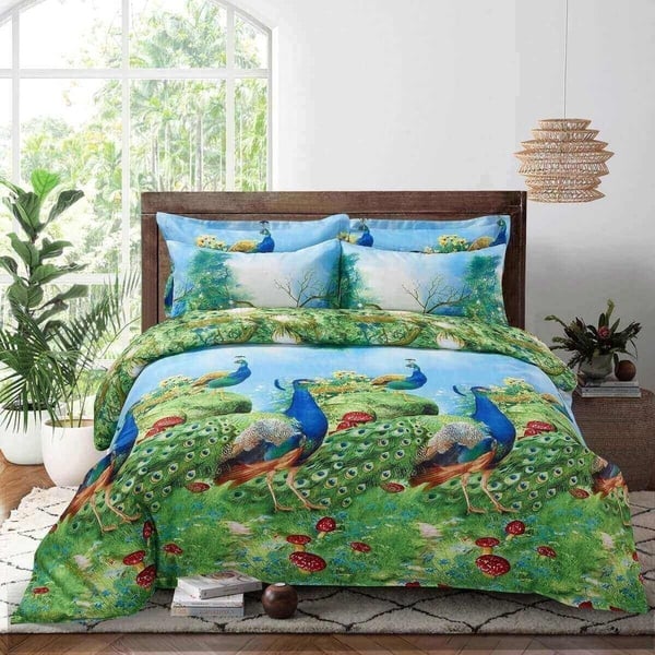 Shop Peacock Bedding Set 6 Piece Duvet Cover Set W Fitted