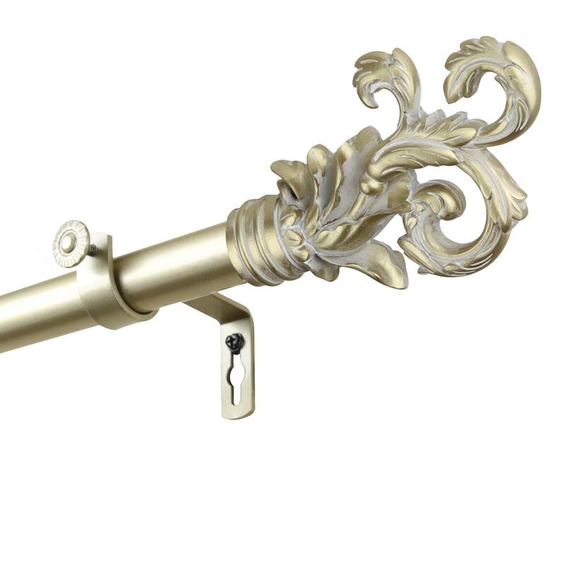 InStyleDesign Exult 1 inch Diameter Adjustable Curtain Rod - 48 to 84 inches - Light gold